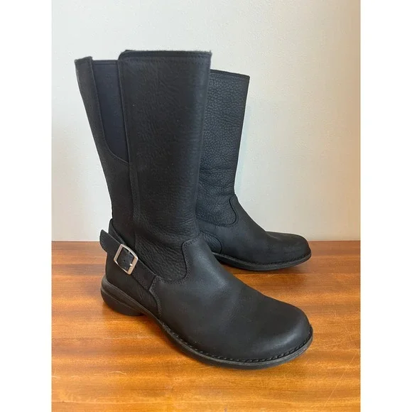 Merrell Andover Peak Black Leather Zip Buckle Tall Boots J17602 W's Size 7.5 - Picture 2 of 7